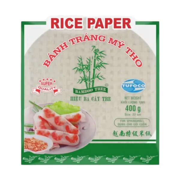 Papier de riz 22 cm (pour rouleaux de printemps) - 400 GR BAMBOO TREE