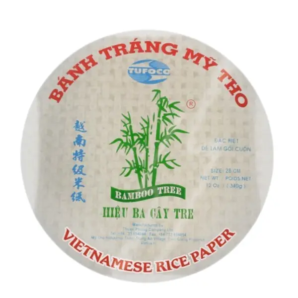 Papier de riz 28 cm (pour rouleaux de printemps) - 340 GR BAMBOO TREE