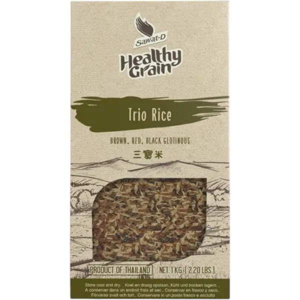 Mix de Riz Brun, Rouge et Noir - 1 KG SAWAT