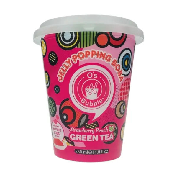 Boisson Boba Fraise / Pêche O'S - 350 ML BUBBLE